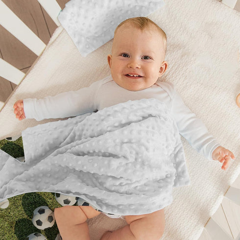 Soccer Blanket - Soft Plush Flannel Blanket with Double Layer Dotted Backing for Baby Kid Teen Boys Girls Gifts White & Green...