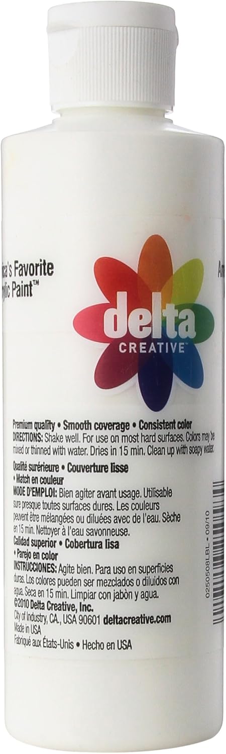 Delta Creative Ceramcoat Acrylic Paint in Assorted Colors (8 oz), , White (025058)...