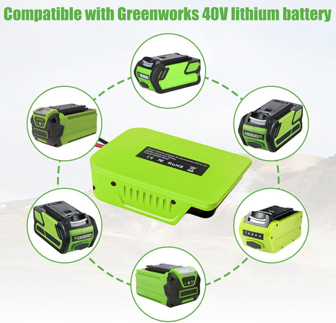 Power Wheel Adapter for Greenworks 40V Lithium-ion Battery with Fuse & Switch, with 14 Gauge Wire, Good Power Convertor for DIY Ride On Truck, Rob...