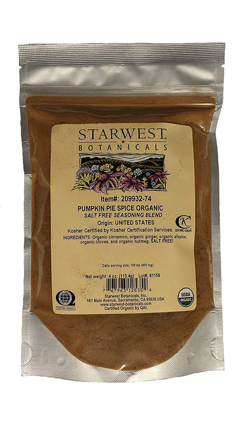 Starwest Botanicals, Organic Pumpkin Pie Spice, 4 oz...