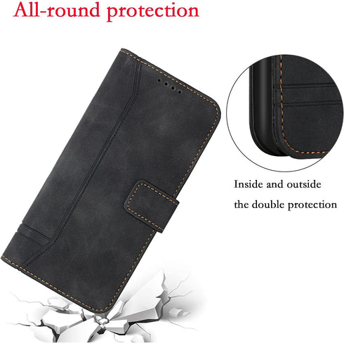 Wallet Case for Motorola Moto E13, Moto E13 Phone Case with Magnetic Kickstand 3 Card Slots PU Leather Cute Phone Protective Case for Moto E13Smil...