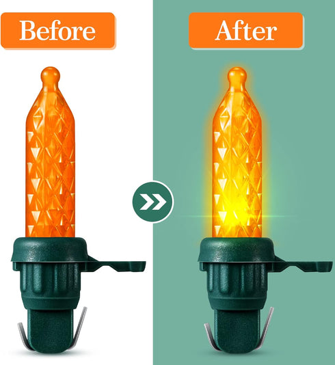 Bulk 60 Pcs Christmas LED Replacement Bulbs String Light Christmas Tree Light Mini Christmas Replacement Bulbs for Outdoor Room Christmas Decorati...