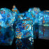 Sharp Edge DND Dice Set Metal Gift Box for Dungeons and Dragons TTRPG, Multi-Sided RPG Resin Roleplaying Games (Transparent Blue with Metallic Foi...