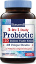 Bonawell Probiotics 120 Billion CFU 32 Strains with Prebiotics, Digestive Enzymes for Gut Health, 3-in-1 Daily Probiotic, Shelf-Stable, Delayed-Re...