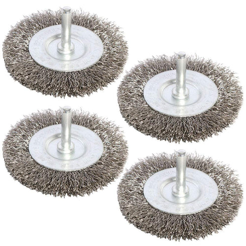 4PCS 3 Inch Stainless Steel Wire Wheel Brushes Kit for Drill with 1/4-Inch Shank,Wire Wheels for Power-Operated Grinders...
