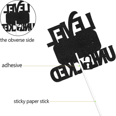 Level 8 Unlocked Game Birthday Cake Topper - Video Game Boy's 8th Birthday Game On Party Cake Supplies - Gaming Level Up Winner Party Decoration...