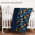 david's kids Minky Baby Blanket for Boys, Soft Lightweight Micro Fleece Blanket with Double Layer, Dotted Backing, Breathable Receiving Blanket fo...