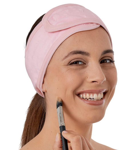 Brook + Bay Spa Headband for Washing Face - Makeup & Skincare Face Wash Head Band - Face Mask Towel Terry Hair Band for Women - Pink...