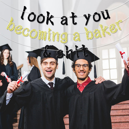 Look at You Becoming a Baker Banner, Congrats Grad, Congrats Baker, Class of 2024 Cooking Academy Gradaution Party Decorations...