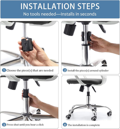 Office Chair Hero Fix Attaches Clamps to Large Cylinder Piston Stops Your Chairs Sinking When Computer Hydraulic Lift Has No Gas Stop Replacement...