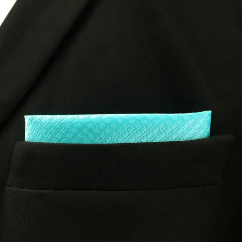 S&W SHLAX&WING Mens Tie Colours Necktie Turquoise Solid Colors Matching Pocket Square...