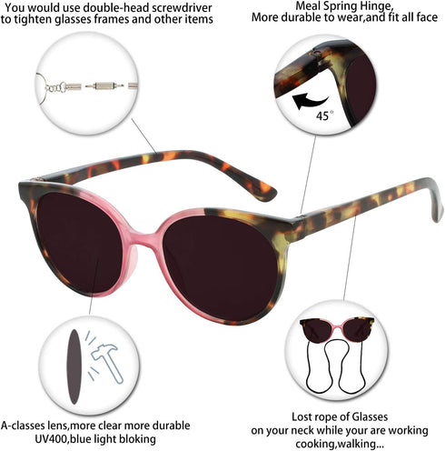 OCCI CHIARI Reader Sunglasses Women UV Protection Outdoor Reader Glasses 0.5 0.75 1.0 1.25 1.5 1.75 2.0 2.25 2.5 2.75 3.0 3.25 3.5 3.75 4.0 (Purpl...