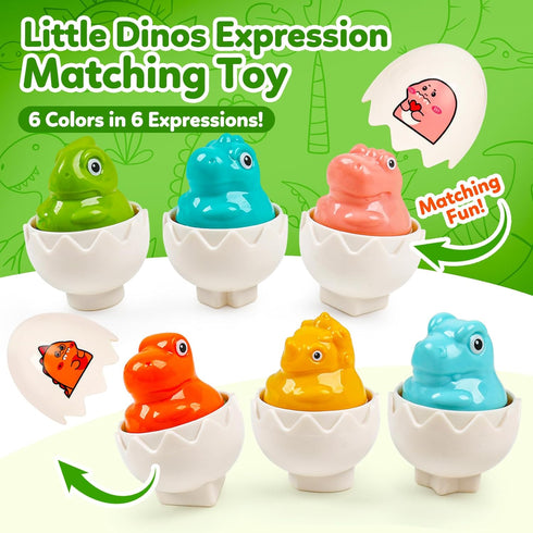 Dinosaur Matching Eggs Toys for Toddlers- Sensory Fun Educational Learning Fine Motor Puzzle Matching Games Best Easter Basket Stuffers Birthday G...
