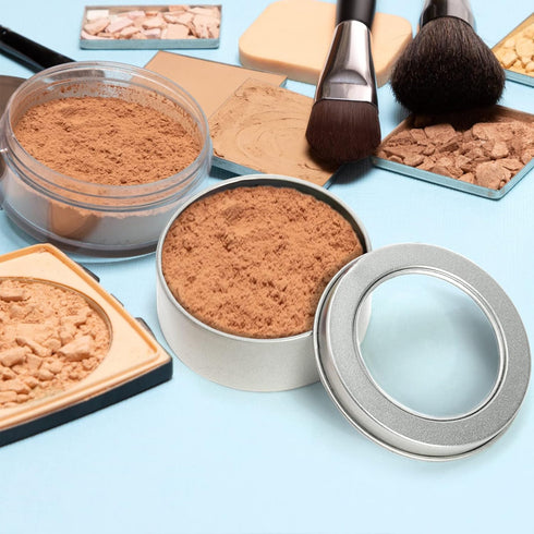 Yesland 30 Pack 2 Ounce Metal Tin Cans - Round Empty Containers with Clear Top for Candles, Arts & Crafts, Storage in Kitchen & Office Use...