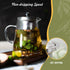 Glass Teapot with Removable Stainless Steel Infuser (32oz / 950ml) - High Borosilicate, Stovetop & Microwave Safe, Heat-Resistant Tea Kettle - Blo...