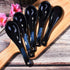 Japanese Ceramic Soup Spoon set of 5 Table spoons for Meals Soups and Ice creams Microwave and Dishwasher Safe Blue and Black...