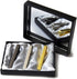 3pc Mens Tie Bar Clip for Regular Necktie, Gold Silver Black with Luxury Gift Box Set...