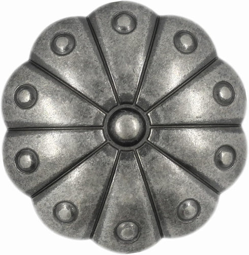 Bezelry 8 Pieces Grand Cactus Flower Metal Shank Buttons. 30mm (1-3/16 inch) (Gray Silver)...