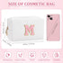 Etercycle Small Personalized Initial Letter Makeup Bag for Women, Cute Waterproof PU Leather Cosmetic Bag Travel Makeup Bag, Makeup Pouch Toiletry...