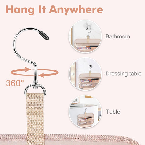 Wedama Toiletry Bag for Women, Medium Cosmetic Travel Bag, Hanging Toiletry Bag for Bathroom, Thickened PVC Waterproof Makeup Bag, Toiletries Bag ...