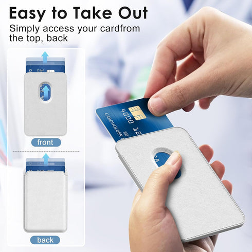 Magnetic Phone Wallet, Mag safe Wallet with Minimalist Pocket Cards Sleeve, Slim RFID Blocking Mag safe Card Holder for Back of iPhone 15/14/13/12...