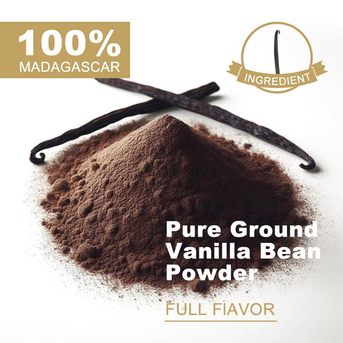 TALCUFON Madagascar Ground Vanilla Bean Powder, 100% Ground Vanilla Beans, No Fillers and Additives, Gluten Free, Non-GMO Great for Coffee, Baking...