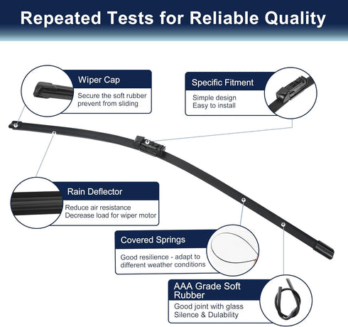 X AUTOHAUX Front Windshield Wiper Blades for BMW X3 X4 for Jaguar E-Pace - 26 Inch + 20 Inch...
