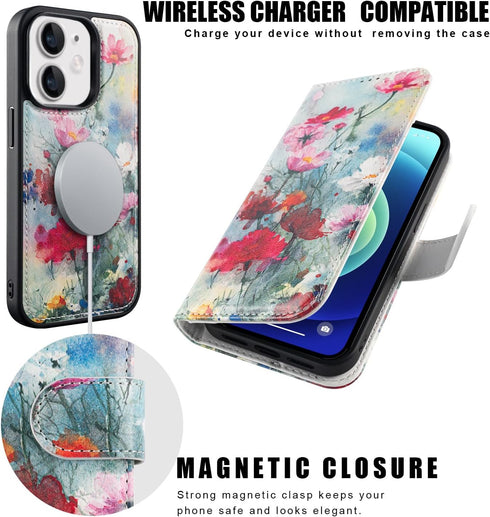 LUMARKE Designed for iPhone 11 Wallet Case - Detachable Flip Folio Cover -RFID Blocking 4 Card Slots Holder -Premium PU Leather Magnetic Kickstand...