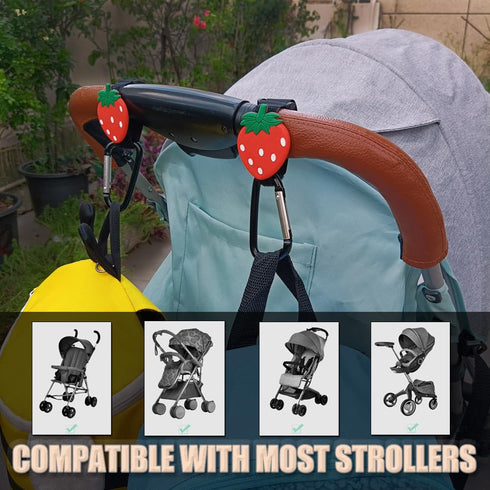 Baby Stroller Hooks for Hanging Bags and Shopping,Convenient Stroller Accessories Clips Hooks for Mommy Bags...