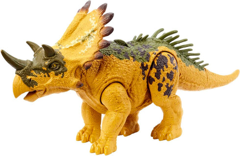Mattel Jurassic World Wild Roar Dinosaur Toy with Sound & Attack Move, Regaliceratops Posable Action Figure, 11 inches Long...