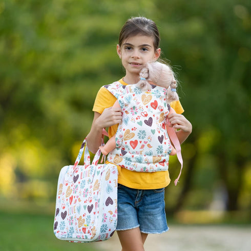 Baby Doll Carrier Kids Toy Carrier for Dolls Doll Carrier for Little Girls Front and Back with Adjustable Straps Doll Accessories - Pink - Love De...