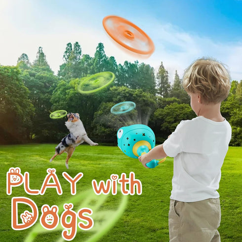 Outdoor Toys, Flying Disc Launcher Toy, 2 Disc Launchers with 16 Discs, Outside Toys for Kids Ages 4-8, Fun Family Outdoor Game,Summer Gifts for A...