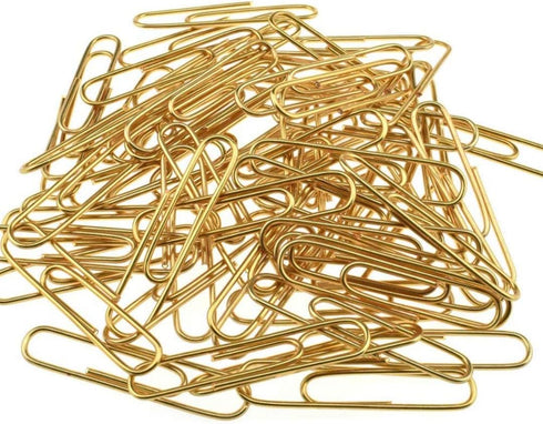 1InTheOffice Jumbo Paper Clips, Gold, Smooth, 200/Pack...