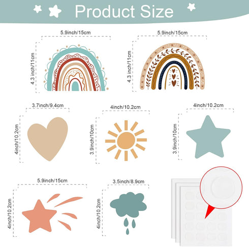 90 Pieces Rainbow Classroom Decor Rainbow Clouds Star Heart Sun Bulletin Board Birthday Party Baby Shower Decor for Bulletin Board Classroom Schoo...