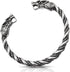 VikingsBrand Viking Bracelet | Adjustable Men's Bracelet 7-10 inches | Pagan Norse God Odin Arm Rings | Wolf Head Metal Wristband...
