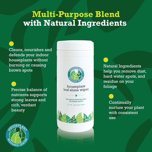 Leaf Cleaner Wipes for House Plants - Sparkling Leaf Shine for Indoor Plants Plant Cleaning Wipes for Leaves - Root and Plant Duster Wipes (30 Cou...