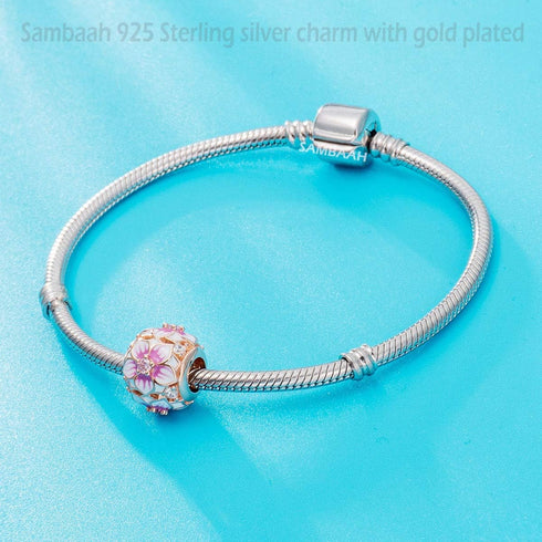 Rose Gold Charms Sterling Silver fit Pandora Style Bracelets-Birthday/Heart/Angel Wing/Feather/Star...