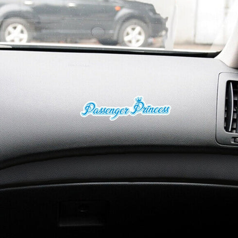 Passenger Princess Stickers - 5 Pack of Adorable Car Window, Rearview Mirror and Dashboard Decals - Available in 4 Vibrant Colors! (Blue)...