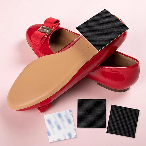24Pcs Non-Skid Shoe Pads, Anti-Slip Shoe Grips for High Heels, Self-Adhesive Rubber Shoes Pads, Wear-Resistant Rubber Sole, Noise Reduction for Me...