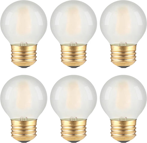 Dimmable Globe Frosted A15 LED Bulbs- 40 Watt Equivalent Ceiling Fan Light Bulbs- 4W Vintage E26 Edison Bulb 2700K Warm White- Round Small Filamen...