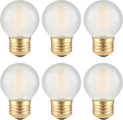 Frosted LED Ceiling Fan Light Bulbs- E26 Base 2700K Soft Warm White Dimmable 25W Equivalent A15/A50 Globe Bulb- Vintage 2W Short Round LED Lamp fo...