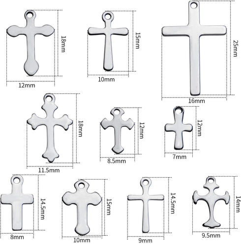 Cross Charms Assorted Cross Pendant Crucifix Pendant Charms Jewelry Making Findings for DIY Earrings Necklace Bracelet Crafts...