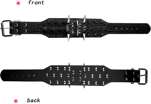New Spiked Dog Collar Protecting The Dog's Neck from Bitting Spiked Studded Dog Collar for Dogs 2" Width Pet Collar Black Large Fit for Neck Girth...