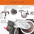 Stem Casters, 360 Degree Swivel Stem TPR Wheels with Metric M6-1.0x15mm Thread Rods Replacement Industrial Castors for Carts, Furniture, Dolly, Wo...