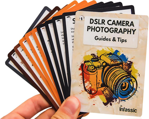 DSLR Camera Photography Cheat Sheet Cards - Photography Accessories for Canon, Nikon, Sony - Quick Reference Flashcards for Photographers - Exposu...