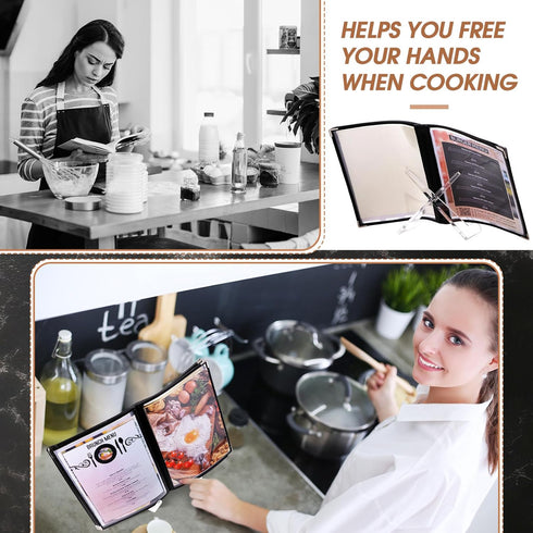 Acrylic Cookbook Stand Cook Book Stand for Kitchen Counter Cookbook Holder Clear Recipe Book Holder Multifunctional Display Stand for Tabletop Kit...