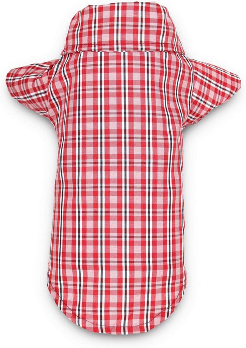 DroolingDog 3 Pack Plaid Dog Shirts Small Dog T Shirt Checked Pattern Tshirt Puppy Button Up Tee Black White Rose Blue Pet Clothes, Small...