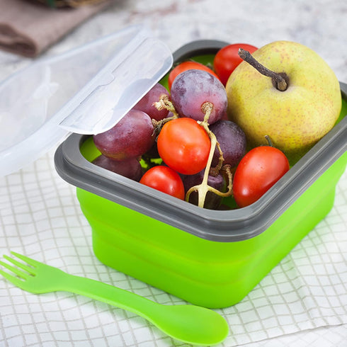 Collapsible Bowls for Camping Silicone Food Storage Containers Mixing Snack Bowls with Lid and Foldable Cups and Storage Bag for Salad, Lunch, Sna...