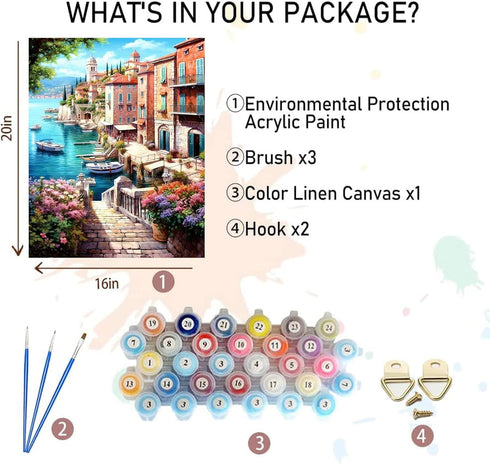 xackcme Landscape Paint by Numbers for Adults-Scenery Paint by Number on Canvas without Frame,DIY Oil Painting for Gift Home Wall Decor(16x20inch)...