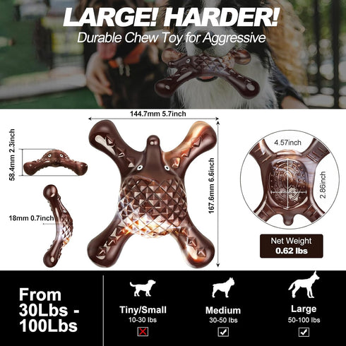BYMQ Super Tough Dog Chew Toys - for Aggressive Chewers Large Breed,Dog Toys, Bone Toy Nylon Durable Dogs Extreme, Real Beef Flavor to Keep Busy...